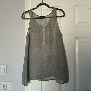 Eileen Fisher Charcoal linen sheet Tank Top S